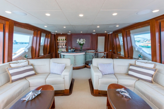 Motor Yacht Masteka 2 for charter - bridge deck salon and bar