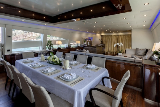 Motor Yacht My Toy AB yachts for charter - dining room and salon