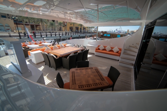 Motor Yacht Al Asmakh for sale - aft deck dining