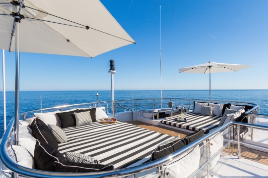 Motor Yacht QM of London Benetti for charter - sundeck pads