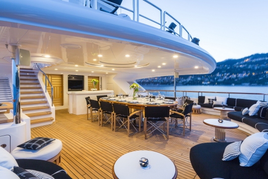 Motor Yacht QM of London Benetti for charter - bridge deck aft