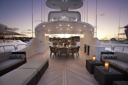Motor Yacht Rockstar Trinity for charter - sundeck 3 evening