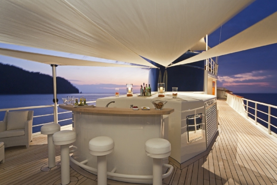 Motor Yacht Seawolf - bridge deck bar