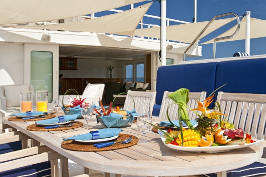 Motor Yacht Seawolf - upper deck table