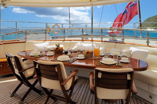 Sailing Yacht Drumbeat Alloy yacht for charter - dining