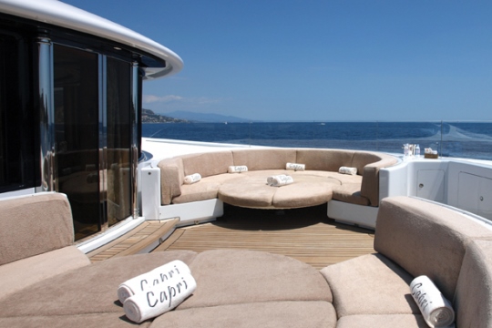 Motor Yacht Capri Lurssen for charter - sundeck foredeck seating