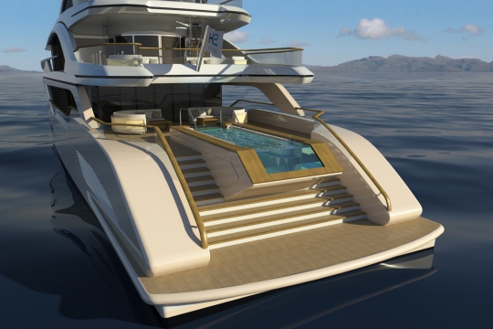 Motor yacht Blade 52  - aft view