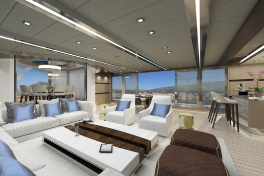 Motor yacht Blade 52  - bridge deck saloon