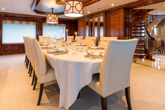 Motor Yacht Remember When Christensen for charter - dining saloon