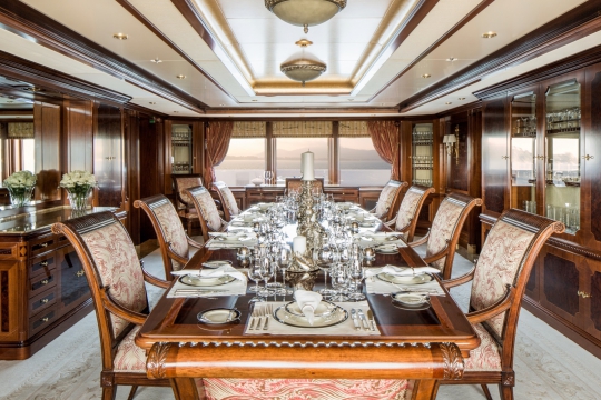 Titania - Motor yacht for charter Lurssen Titania for - Dining.jpg