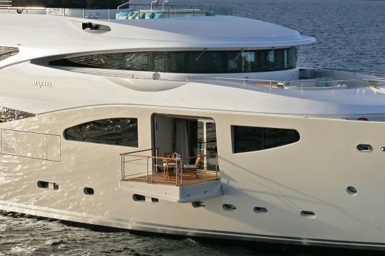 Maraya - CRN motor yacht for charter Maraya,Master Cabin Balcony..JPG
