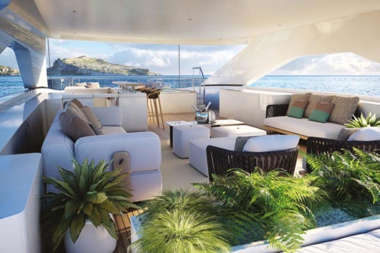 Heesen 55m displacement SERENA yacht for sale - Sundeck