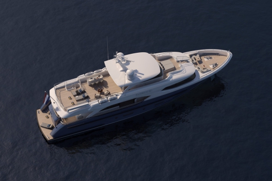 Moonen 110  yacht for sale - aerial shot