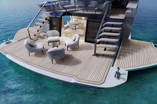 Mangusta Oceano 39 yacht for sale - Beach club