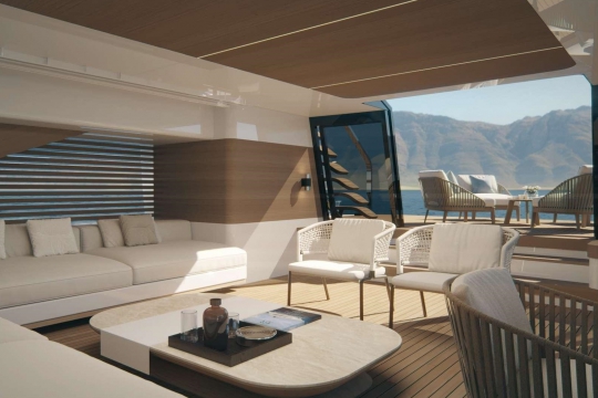 Mangusta Oceano 39 yacht for sale - Beach club