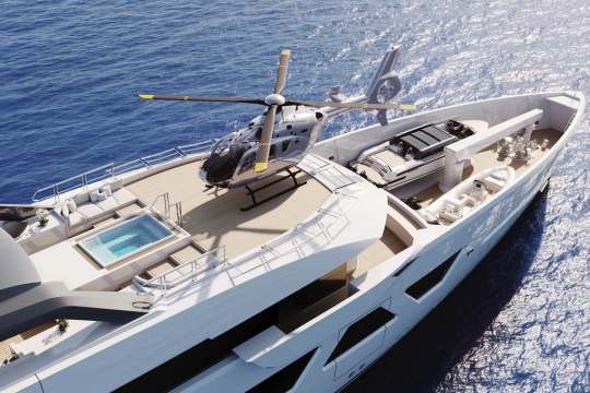 Amels 60 yacht for sale - sundeck helicopter