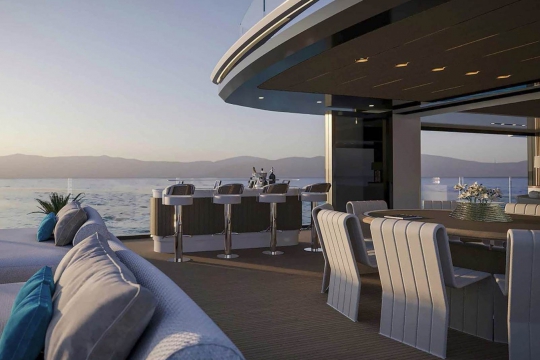 Mangusta Oceano 44 for sale - upper deck aft