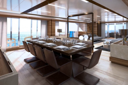 Custom Line Navetta 42 for sale - main deck dining