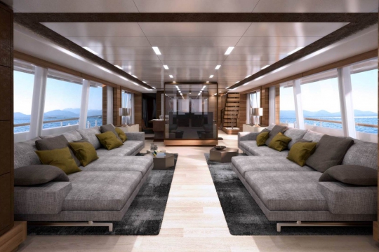 Custom Line Navetta 42 for sale - main deck salon