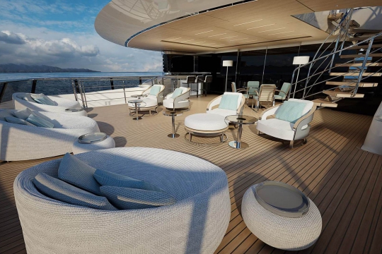 ISA Project Amarcord 80m for sale - bridge deck aft