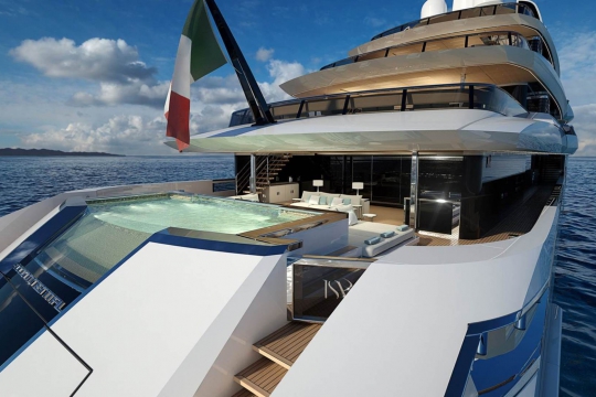 ISA Project Amarcord 80m for sale - main deck aft