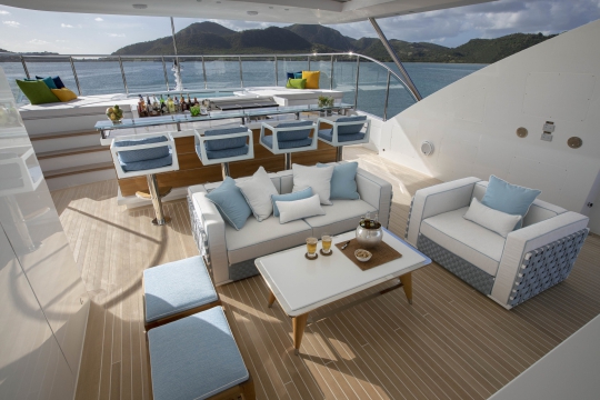 Skyler Benetti yacht for sale - sundeck dining 2