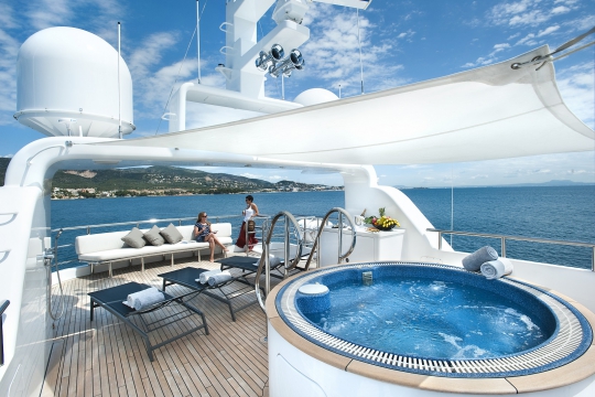 Motor Yacht Christina G Kingship for charter - sun deck & jacuzzi