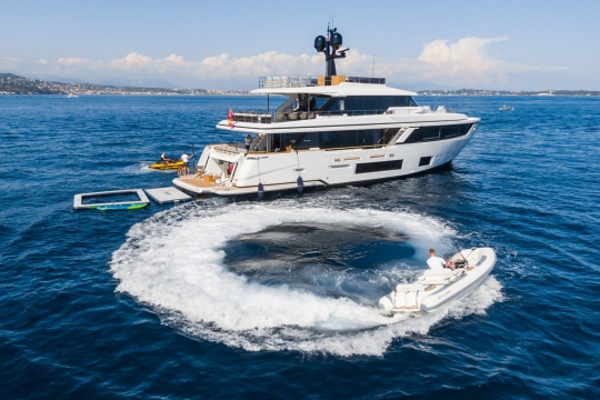 Mrs G Custom Line Navetta 30 yacht for sale - at anchor 3