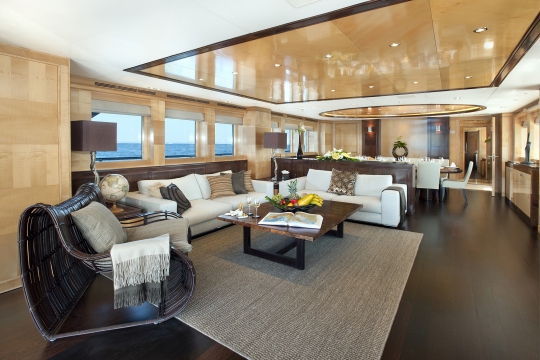 Motor Yacht Christina G Kingship for charter - bridge deck salon