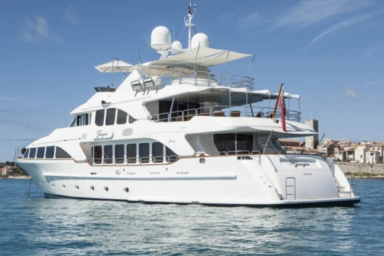 Giorgia Benetti Classic 120 yacht for sale - at anchor 2