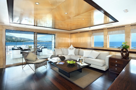 Motor Yacht Christina G Kingship for charter - main deck salon 2