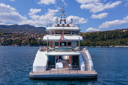 Sea Walk - Oceanco for sale - At Anchor aft view