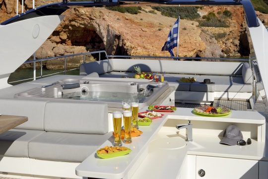 Motor Yacht Dragon Couach for charter - sundeck