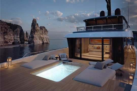 Sanlorenzo 57 Steel yacht for sale - Owner Jacuzzi