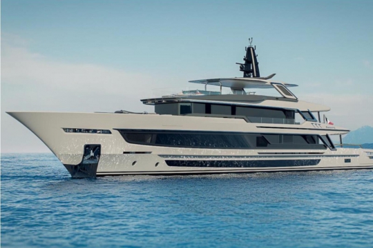 Baglietto T54 - At anchor