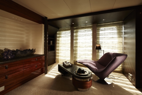 Motor Yacht E&E for charter - master cabin lounge