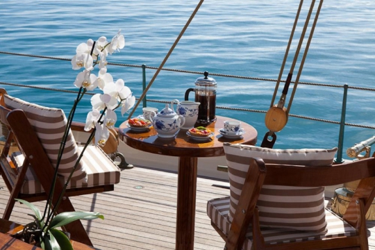 Sailing Yacht Elena for charter - breakfast