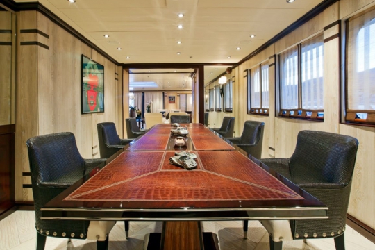 Motor Yacht Force Blue Royal Denship for charter - dining room