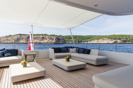 Motor Yacht Go Feadship for charter - bridge deck seating