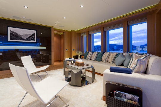 Motor Yacht Go Feadship for charter - bridge deck tv saloon