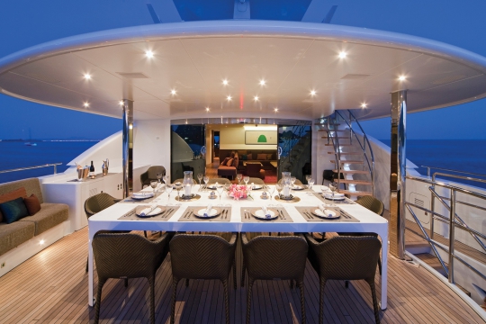 Motor Yacht Jems Heesen for charter - exterior dining