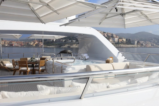 Motor Yacht Kathleen Anne Feadship for charter - sundeck jacuzzi