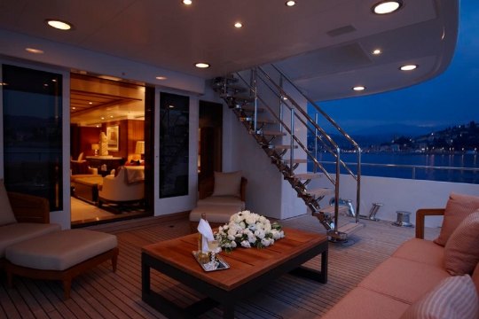 Motor Yacht Kathleen Anne Feadship for charter - main deck aft